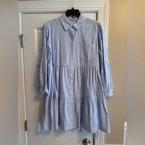 Crown & Ivy Light Blue and White Striped Shirt